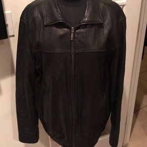 Calvin Klein beautiful men's black leather jacket